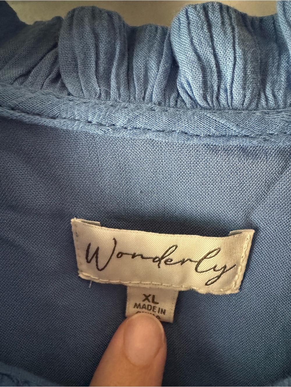 Wonderly Blue Tiered Button-Front Midi Dress - Picture 3 of 4